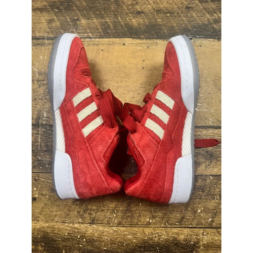 Adidas Forum Low Nebraska Huskers Red White Suede Sneakers HQ7487 Mens 10.5